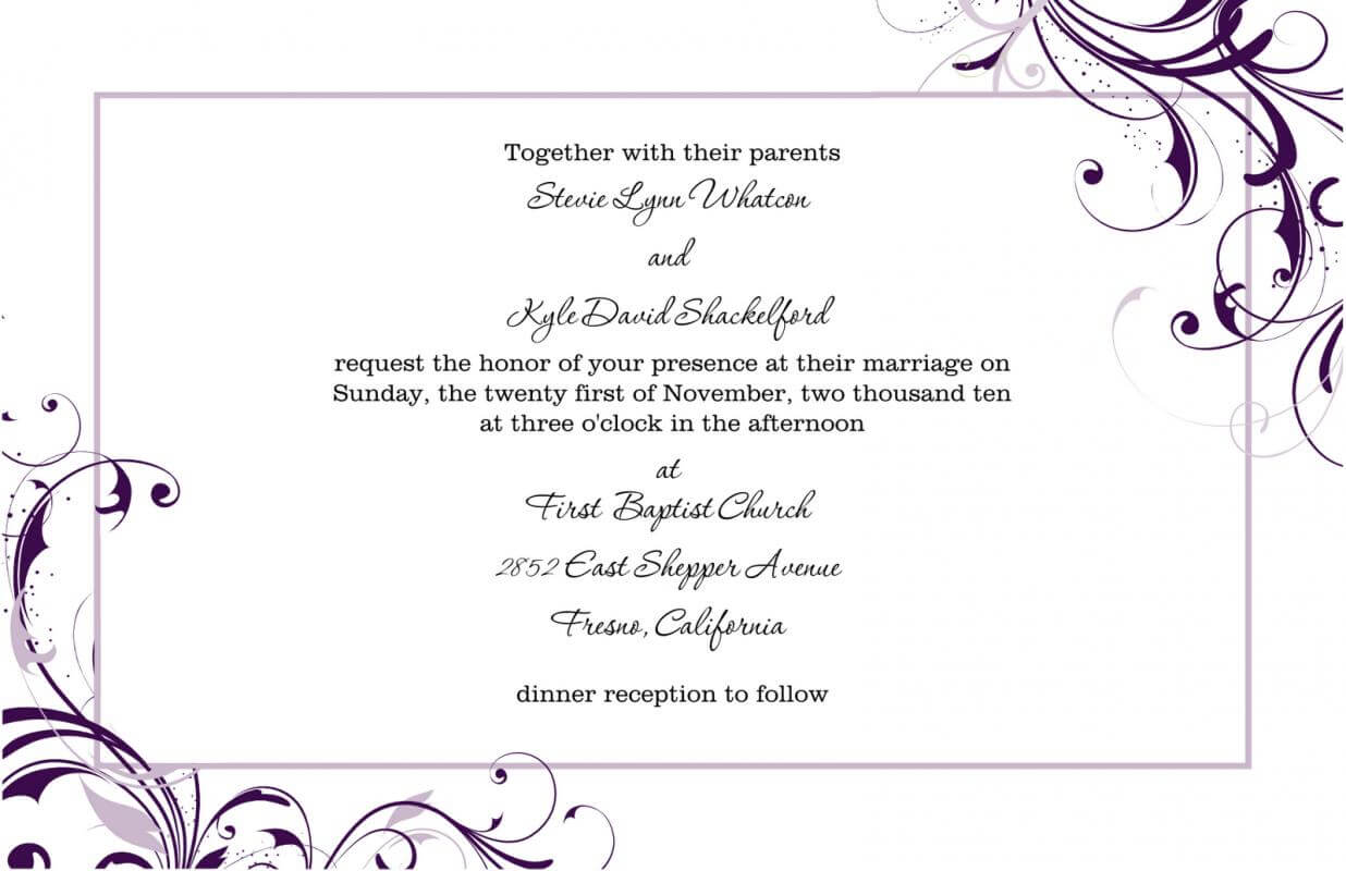 Free Invitation Templates For Word | Template Business For Free Dinner Invitation Templates For Word