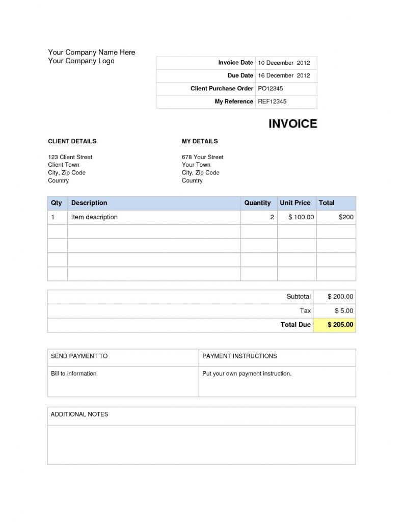 Free Invoice Template Word 2003 On Design | Letsgonepal In Personal Check Template Word 2003