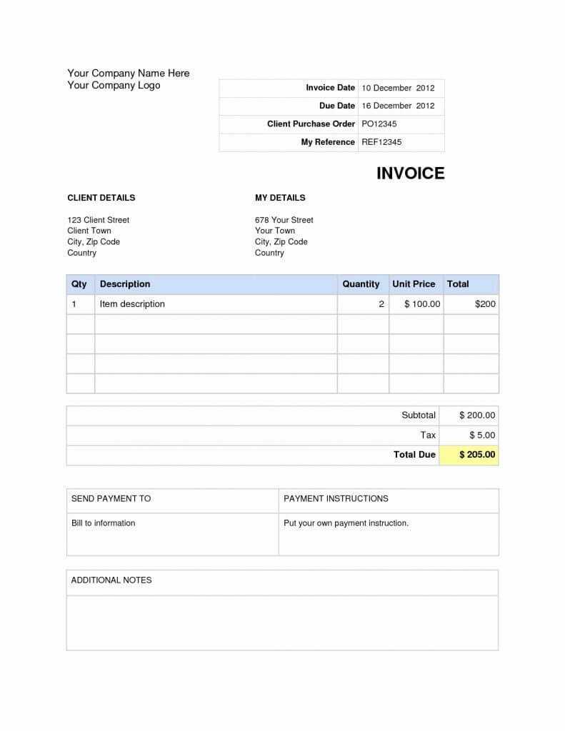 Free Invoice Template Word 2010 Microsoft Download 2007 Pertaining To Invoice Template Word 2010