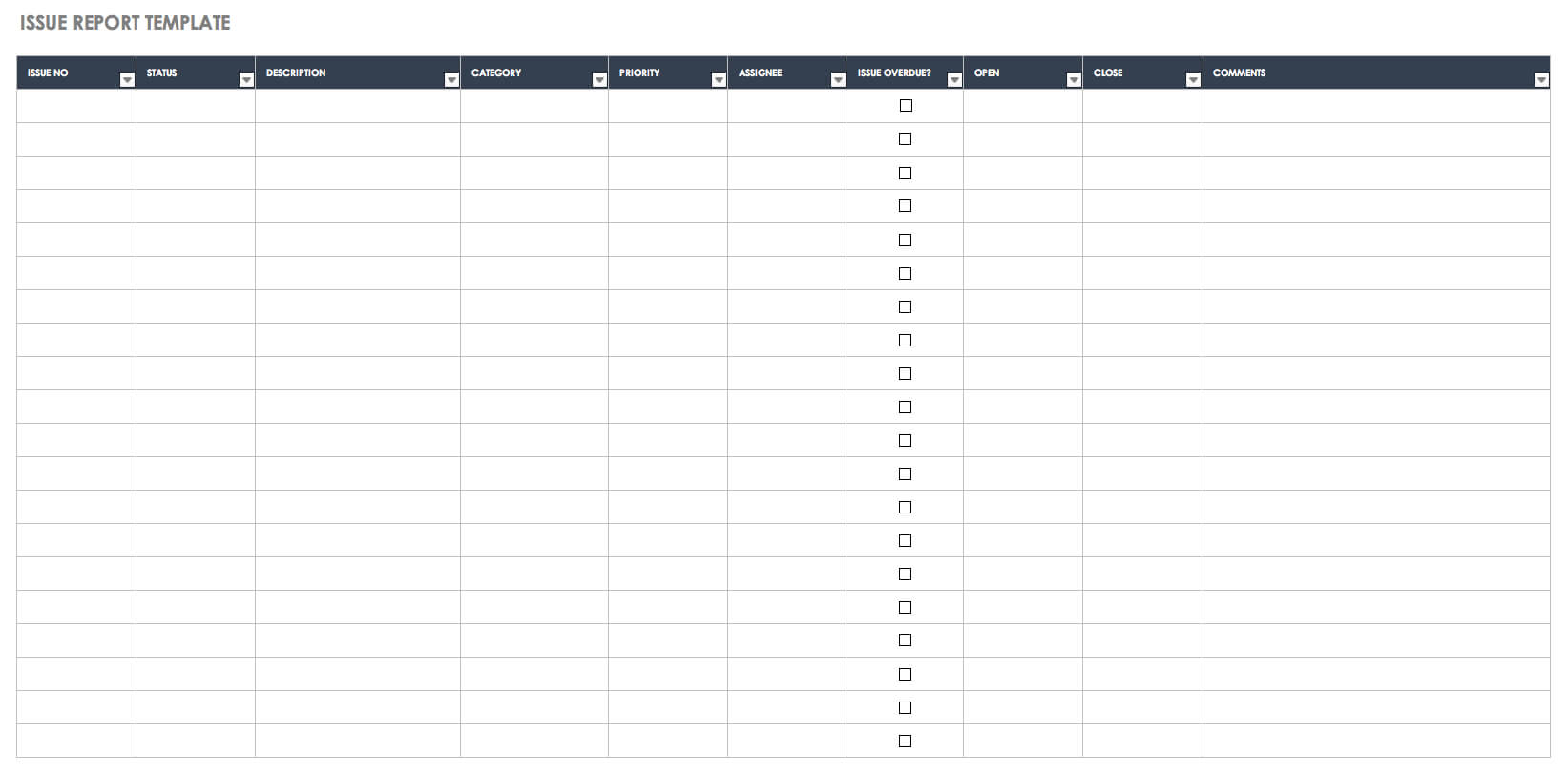 Free Issue Tracking Templates | Smartsheet pertaining to It Issue Report Template