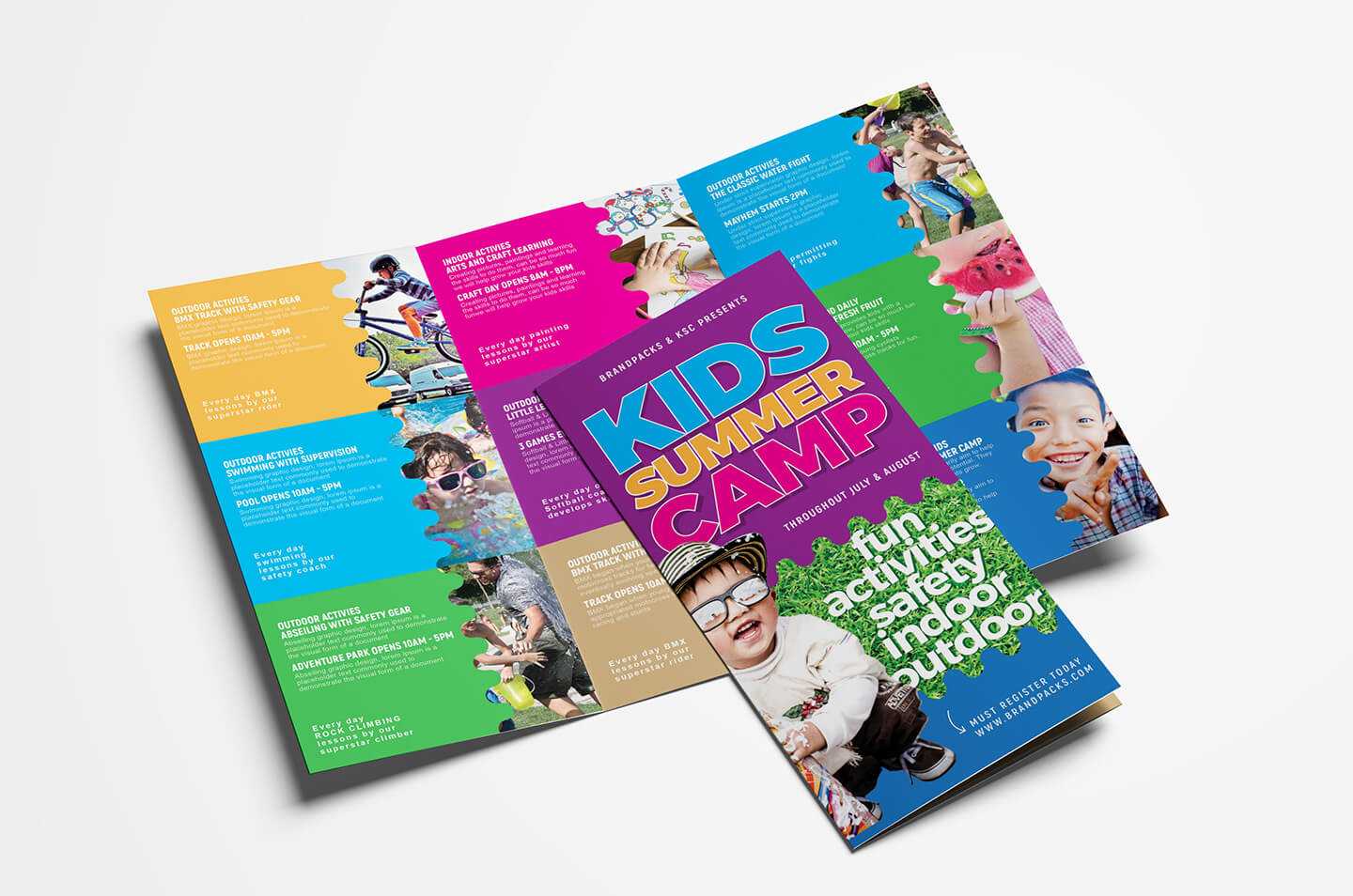 Free Kid's Camp Flyer & Brochure Template In Psd, Ai With Regard To Summer Camp Brochure Template Free Download