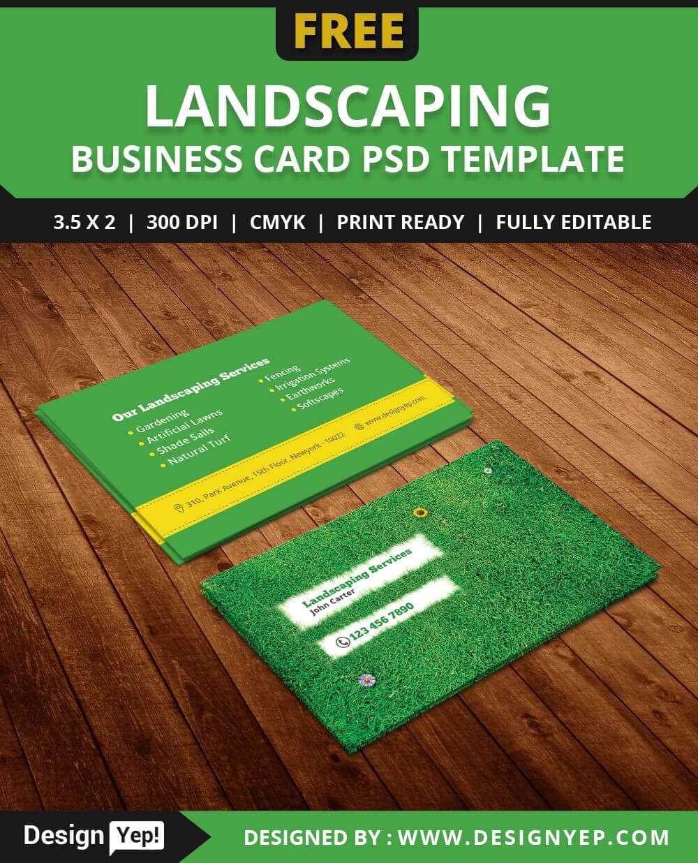 Free Landscaping Business Card Template Psd | Free Business Regarding Gardening Business Cards Templates