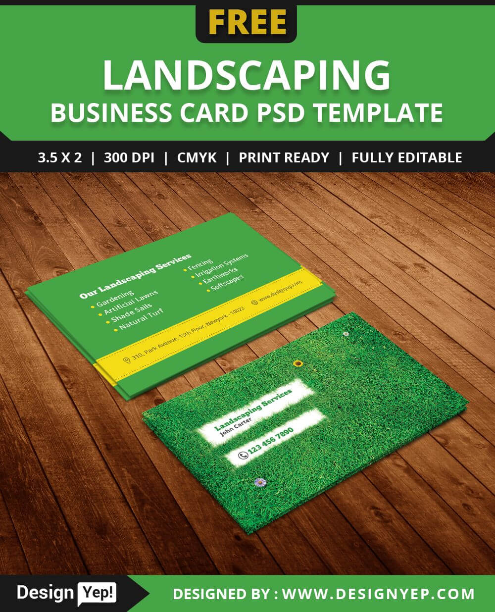 Free Landscaping Business Card Template Psd | Free Business Throughout Landscaping Business Card Template