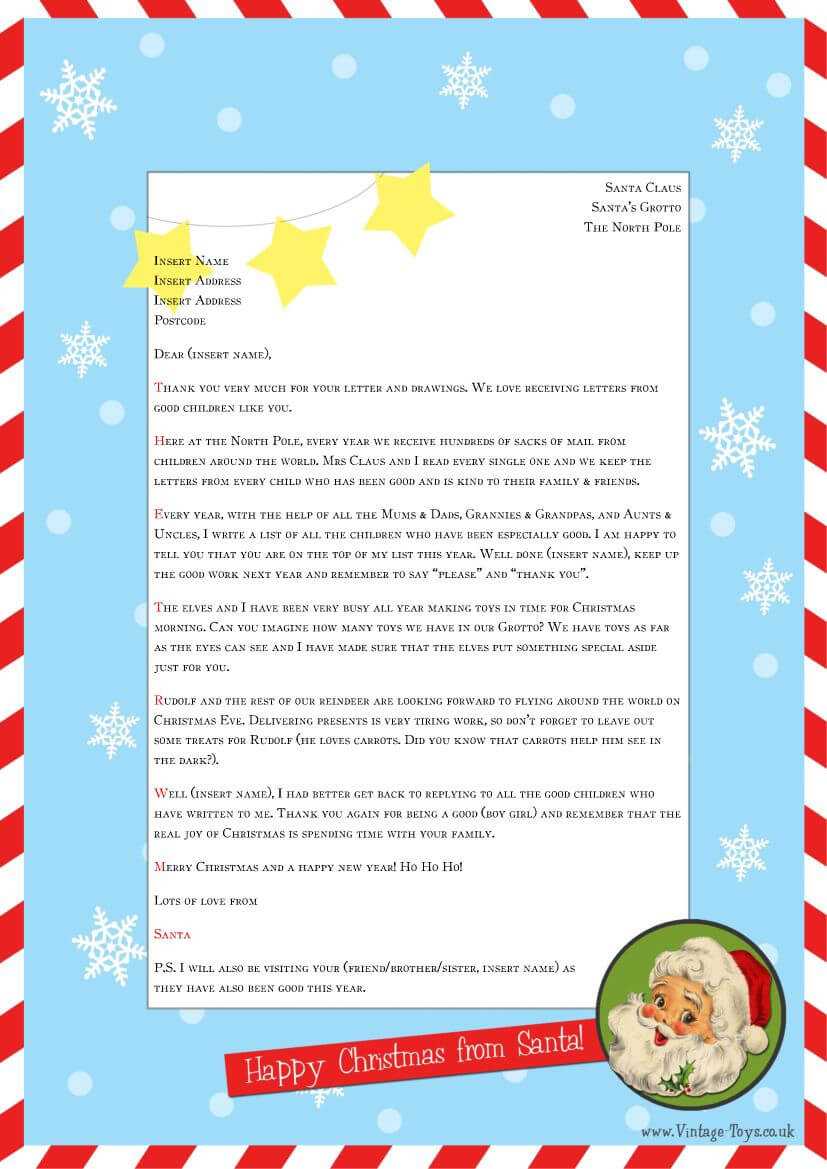 Free “Letter From Santa” Template For You To Download And For Letter From Santa Template Word