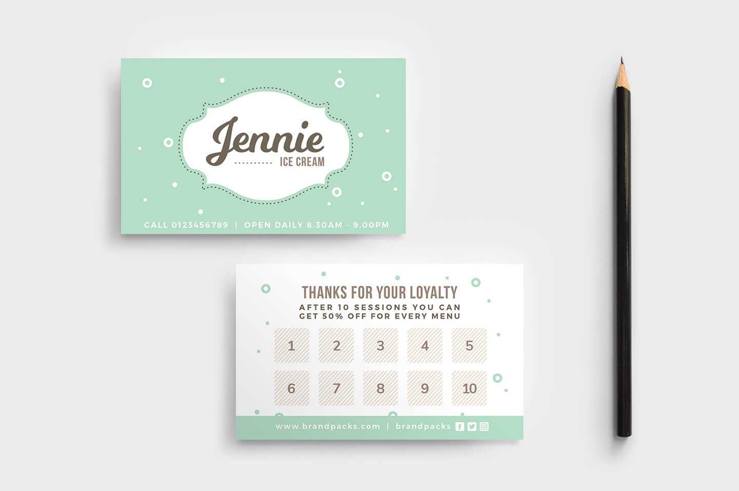 Free Loyalty Card Templates – Psd, Ai & Vector – Brandpacks Intended For Template For Membership Cards