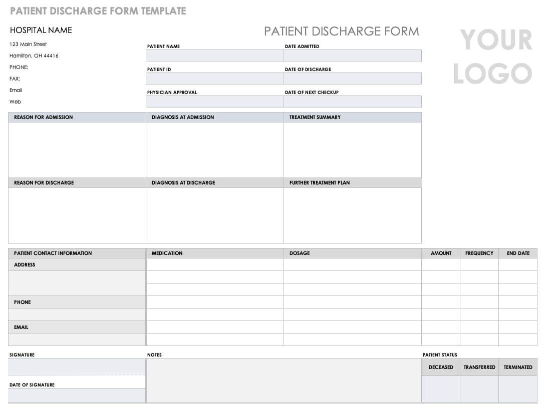 Free Medical Form Templates | Smartsheet For History And Physical Template Word