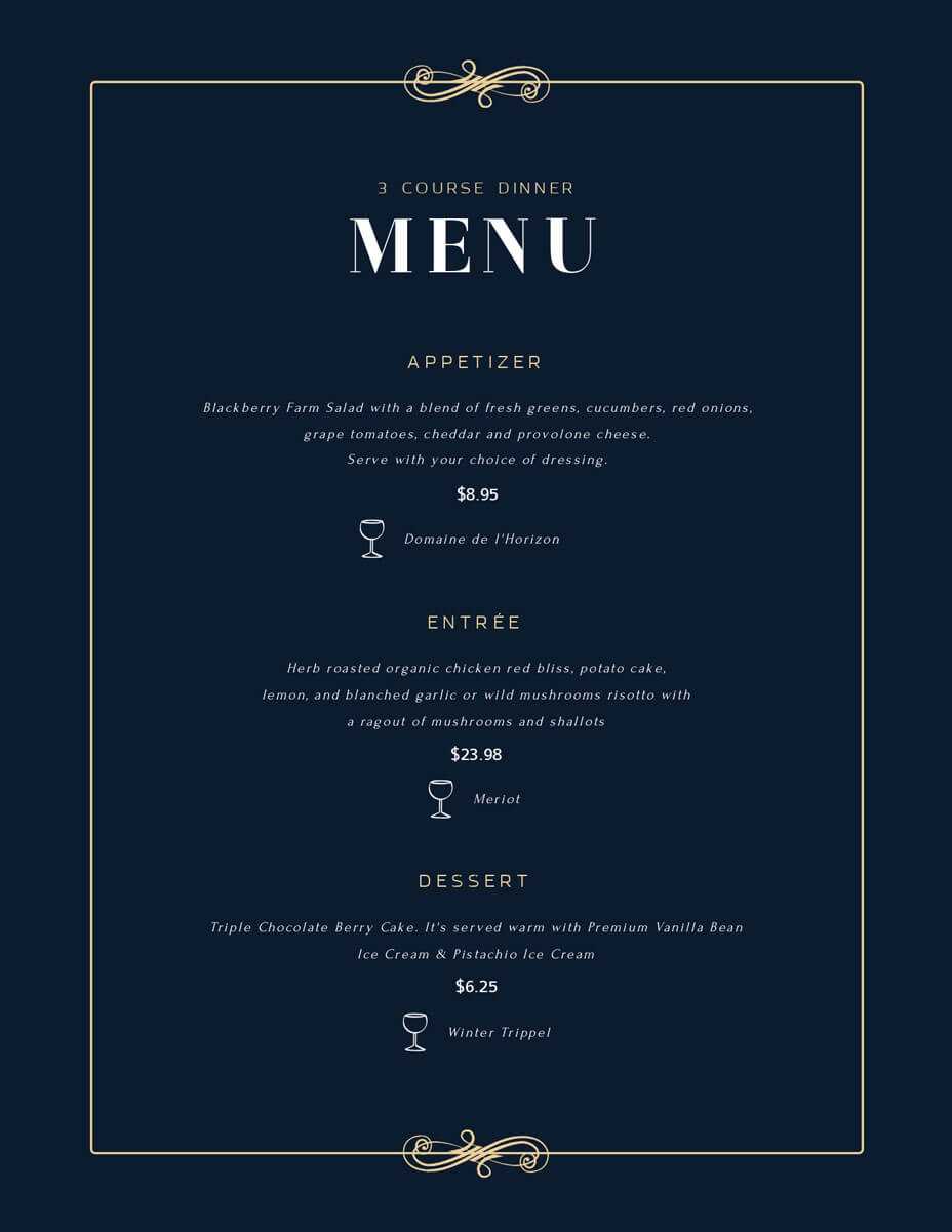 Free Menu Maker | Menu Creator | Visme With Regard To Frequent Diner Card Template