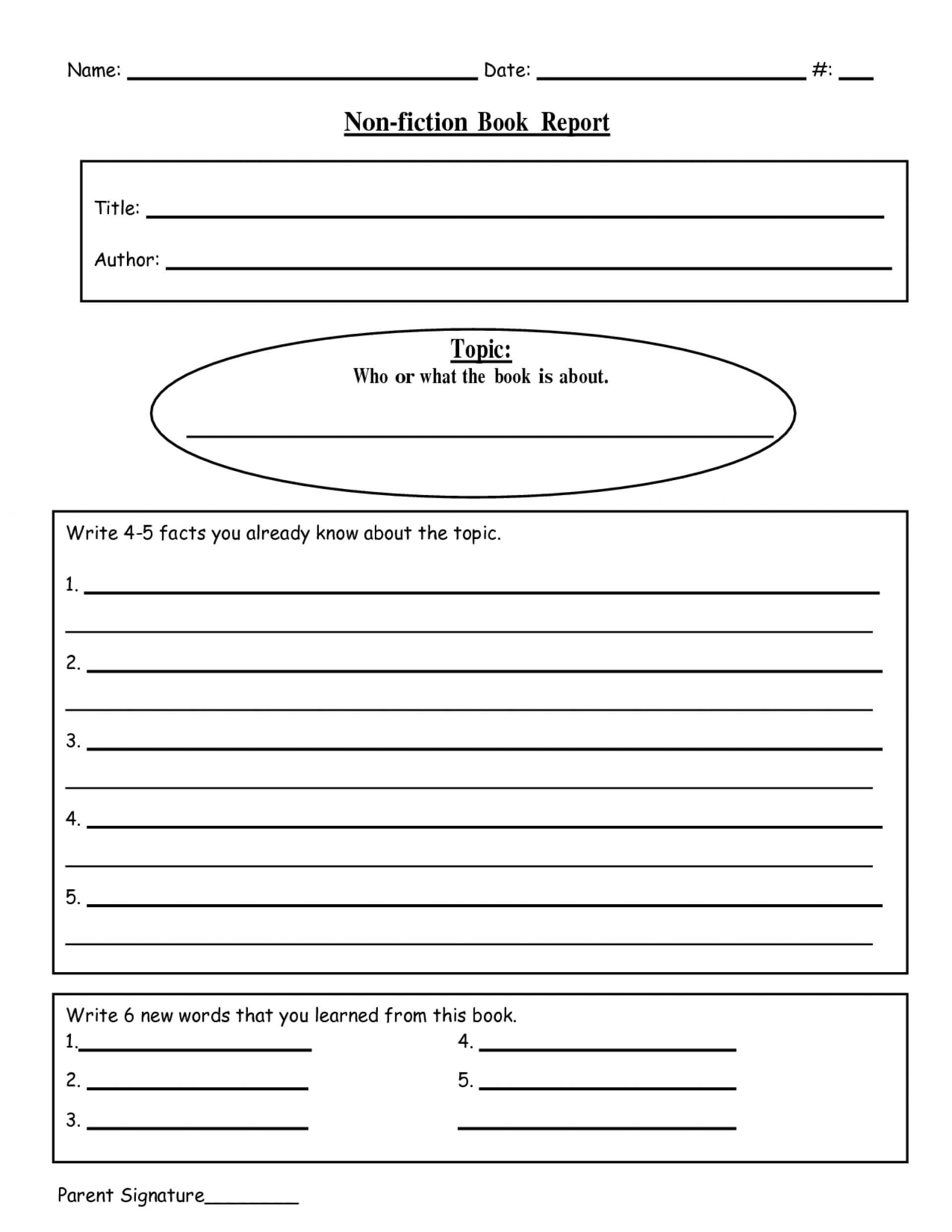 Free Middle School Printable Book Report Form School Middle Intended For Book Report Template Middle School