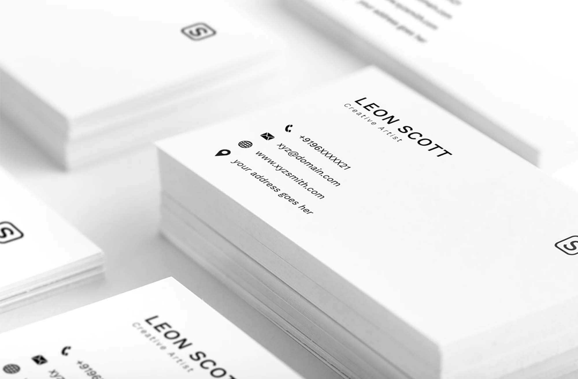 Free Minimal Elegant Business Card Template (Psd) In Psd Name Card Template