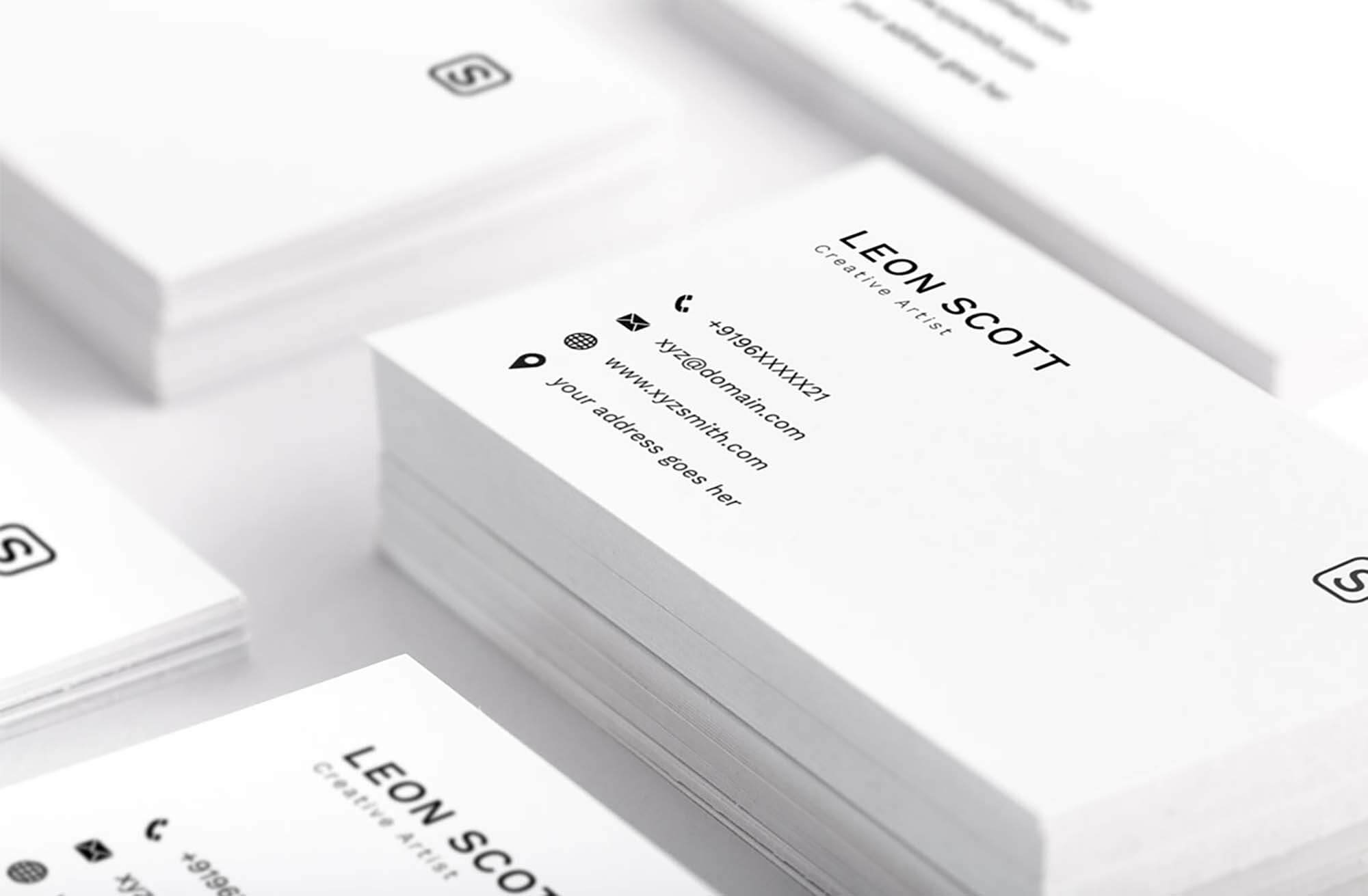 Free Minimal Elegant Business Card Template (Psd) Intended For Photoshop Name Card Template