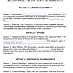 Free Minnesota Corporate Bylaws Template | Pdf | Word | With Corporate Bylaws Template Word