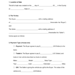 Free Motor Vehicle (Dmv) Bill Of Sale Form - Word | Pdf with Vehicle Bill Of Sale Template Word