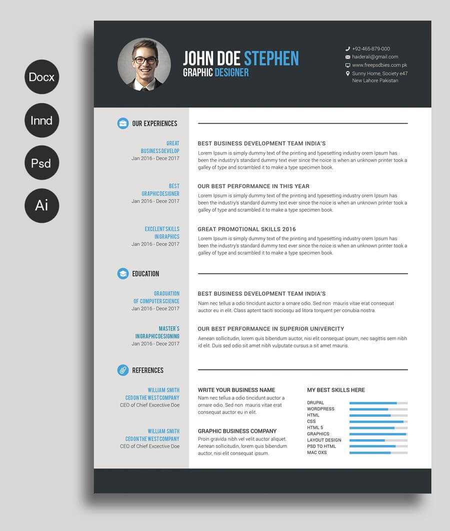 Free Ms.word Resume And Cv Template | Collateral Design Intended For How To Create A Cv Template In Word