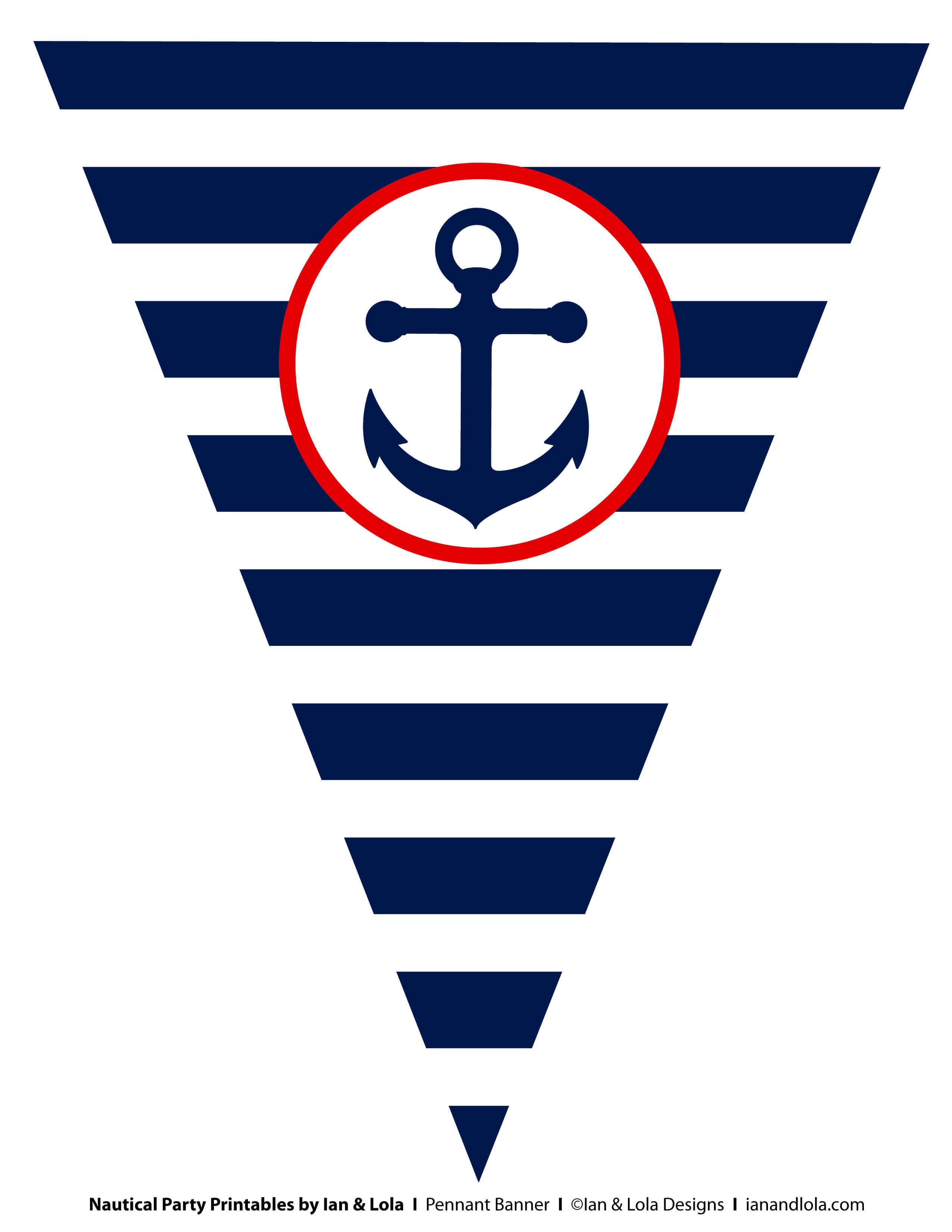 Free Nautical Party Printables From Ian & Lola Designs In Nautical Banner Template