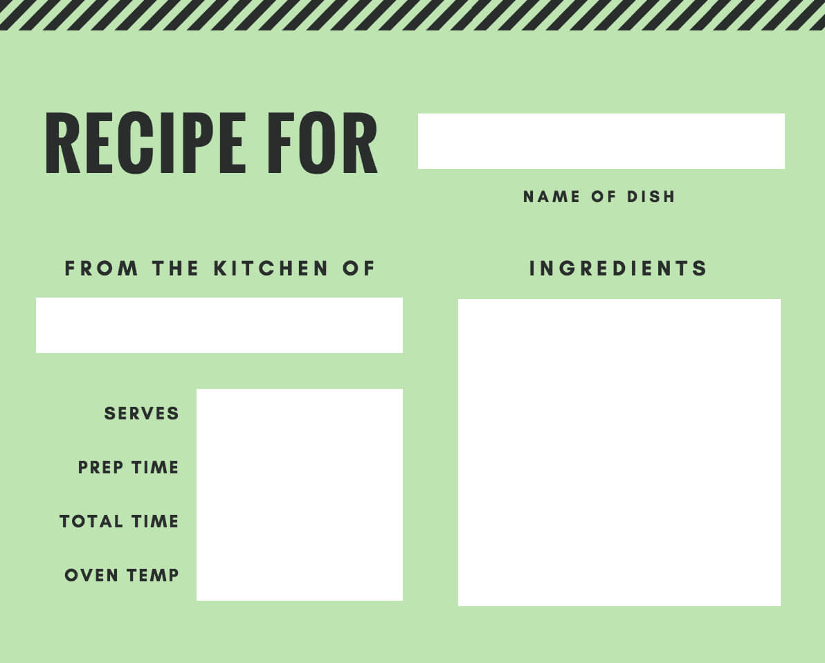 Free Online Recipe Card Maker: Design A Custom Recipe Card With Fillable Recipe Card Template