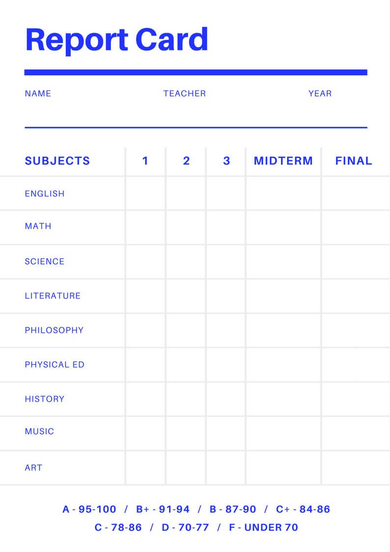 Free Online Report Card Maker: Design A Custom Report Card With Regard To Summer School Progress Report Template