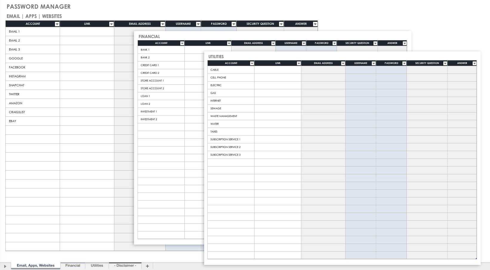 Free Password Templates And Spreadsheets | Smartsheet With Cheat Sheet Template Word