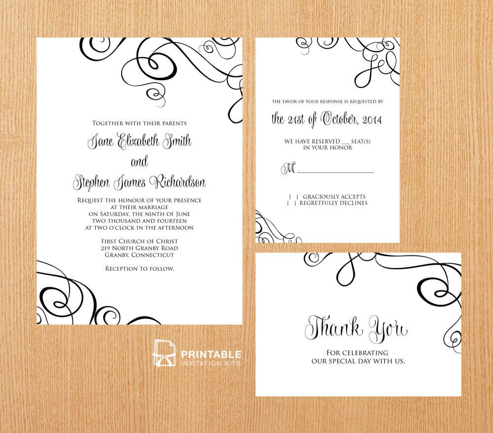 Free Pdf Templates. Easy To Edit And Print At Home. Elegant With Regard To Free Printable Wedding Rsvp Card Templates