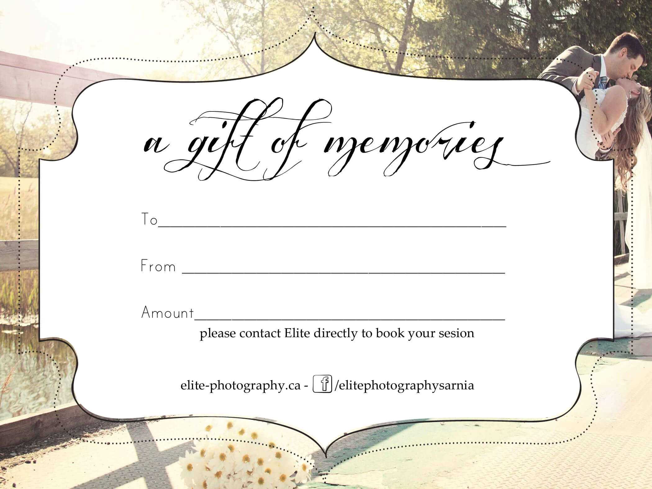 Free Photography Gift Certificate inside Photoshoot Gift Certificate Template