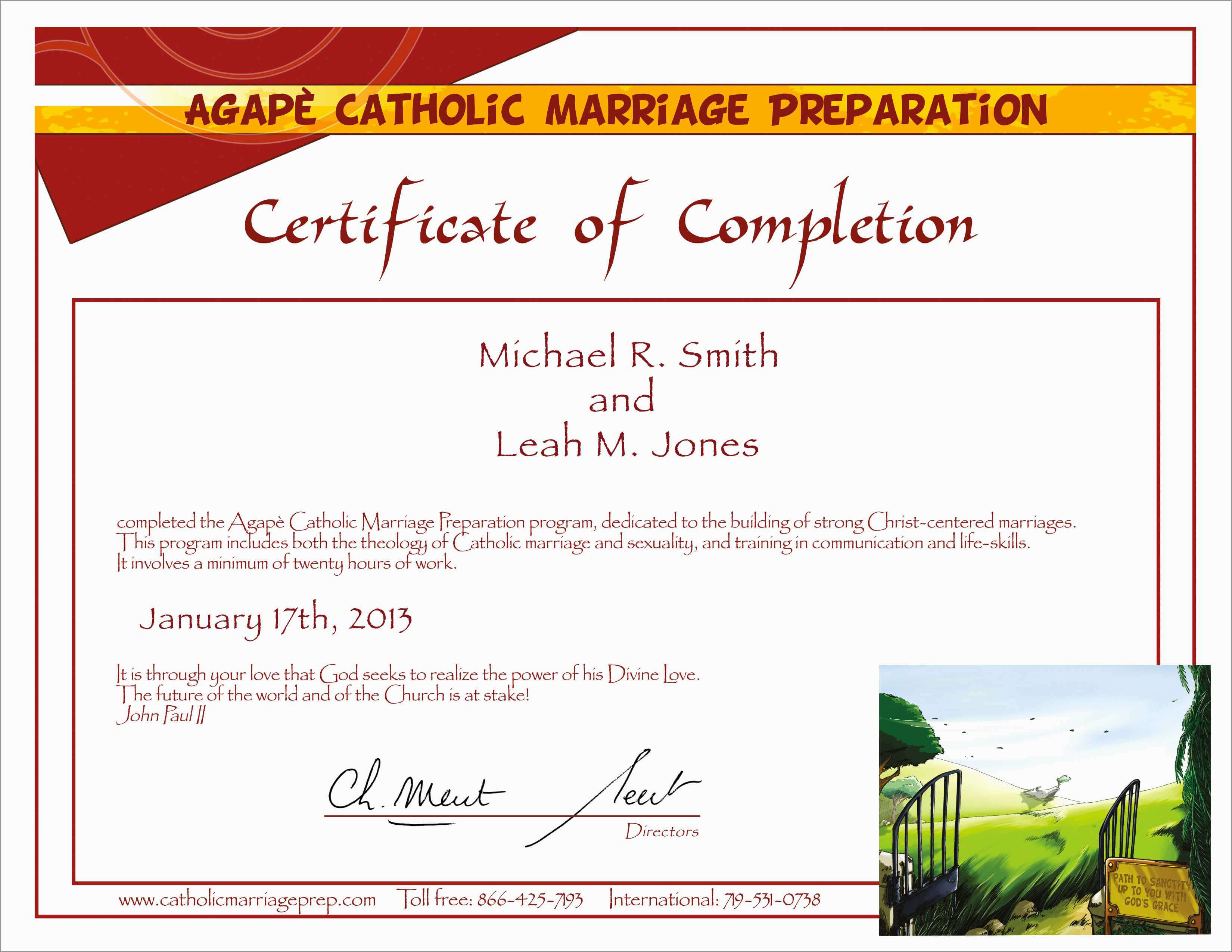Free Premarital Counseling Certificate Of Completion Throughout Premarital Counseling Certificate Of Completion Template