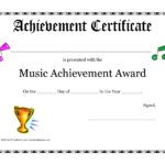 Free Printable Achievement Award Certificate Template For Choir Certificate Template