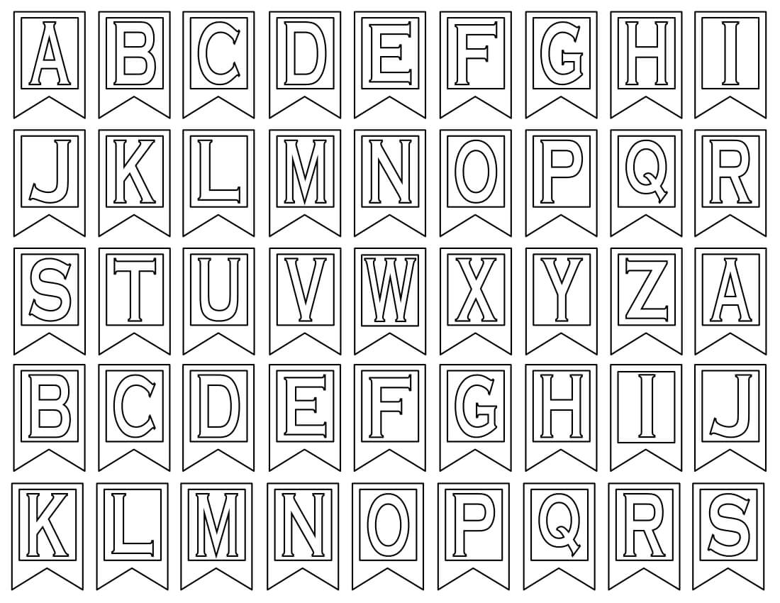 Free Printable Alphabet Letters | Banner Flag Letter Pdf Intended For Free Letter Templates For Banners