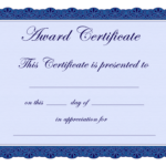 Free Printable Award Certificate Borders |  Award For Borderless Certificate Templates