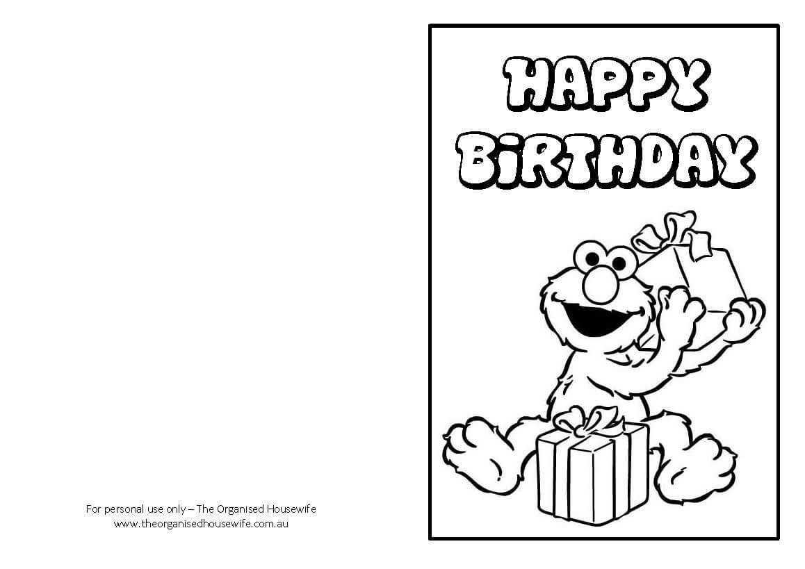 Free Printable: Birthday Cards | Clay 2 Bday | Coloring Pertaining To Elmo Birthday Card Template