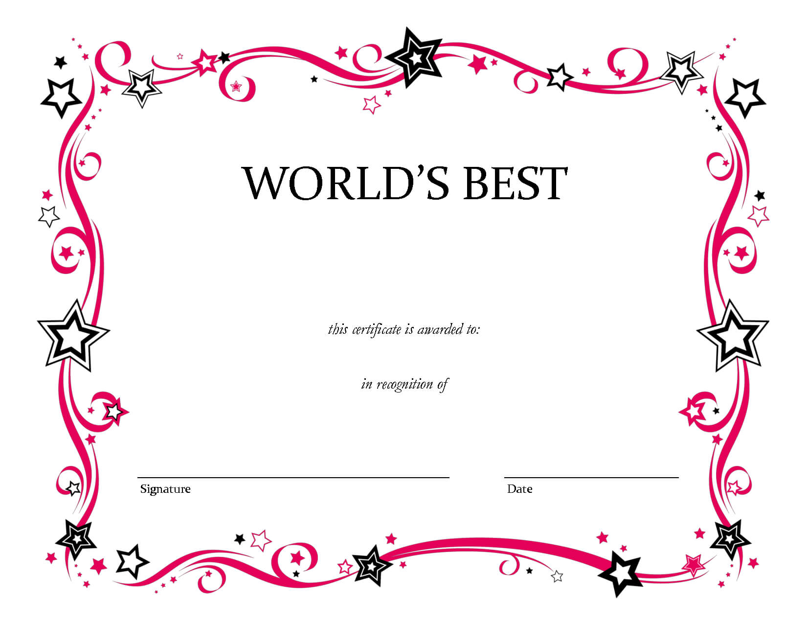 Free Printable Blank Award Certificate Templates Chainimage For Free Printable Blank Award Certificate Templates