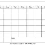 Free Printable Blank Calendar | 123Calendars Intended For Blank Calender Template