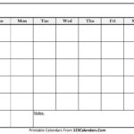 Free Printable Blank Calendar | 123Calendars Within Blank Calander Template