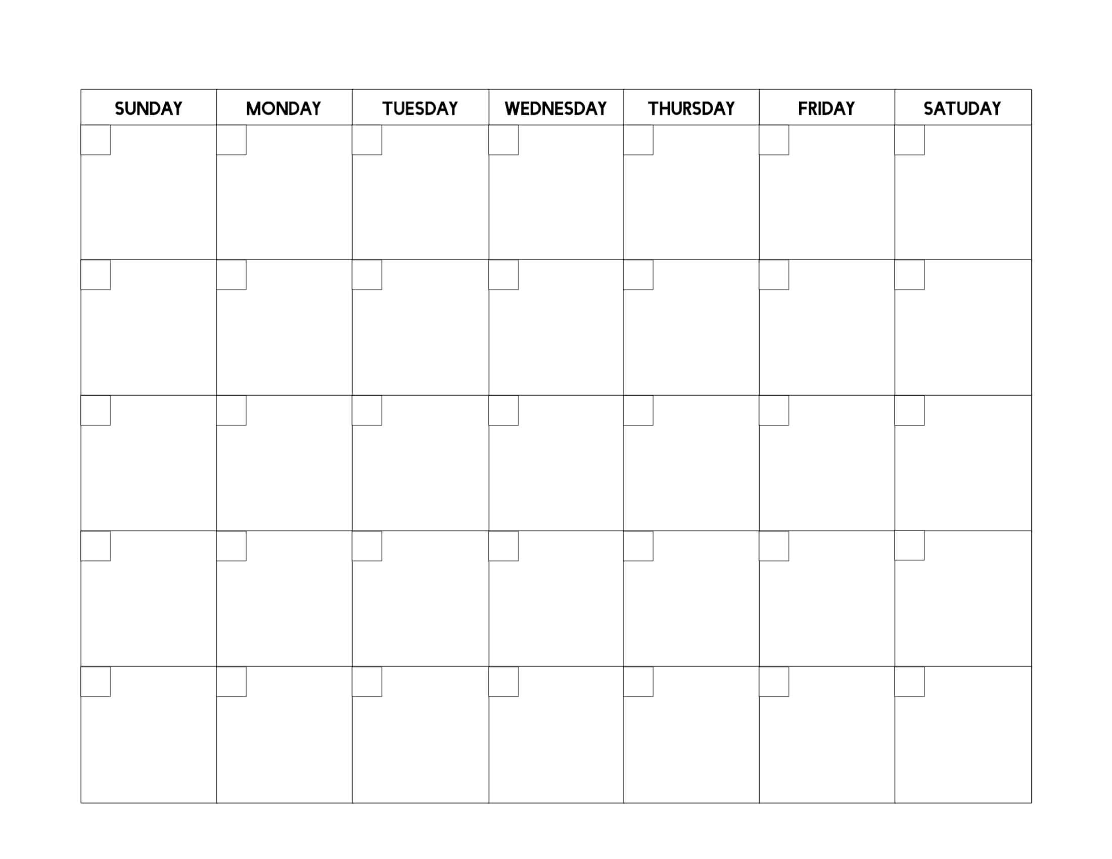 Free Printable Blank Calendar Template – Paper Trail Design Intended For Full Page Blank Calendar Template