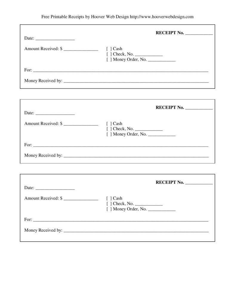 Free Printable Blank Receipt Form Template Page 001 Regarding Blank Money Order Template