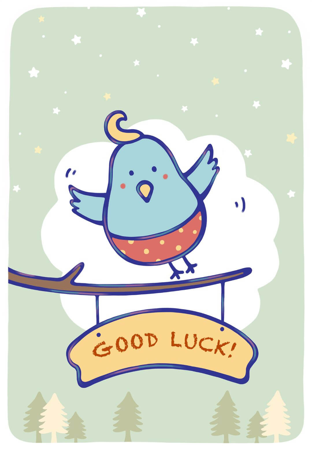 Free Printable Bluebird Of Happiness Greeting Card Inside Good Luck Card Template