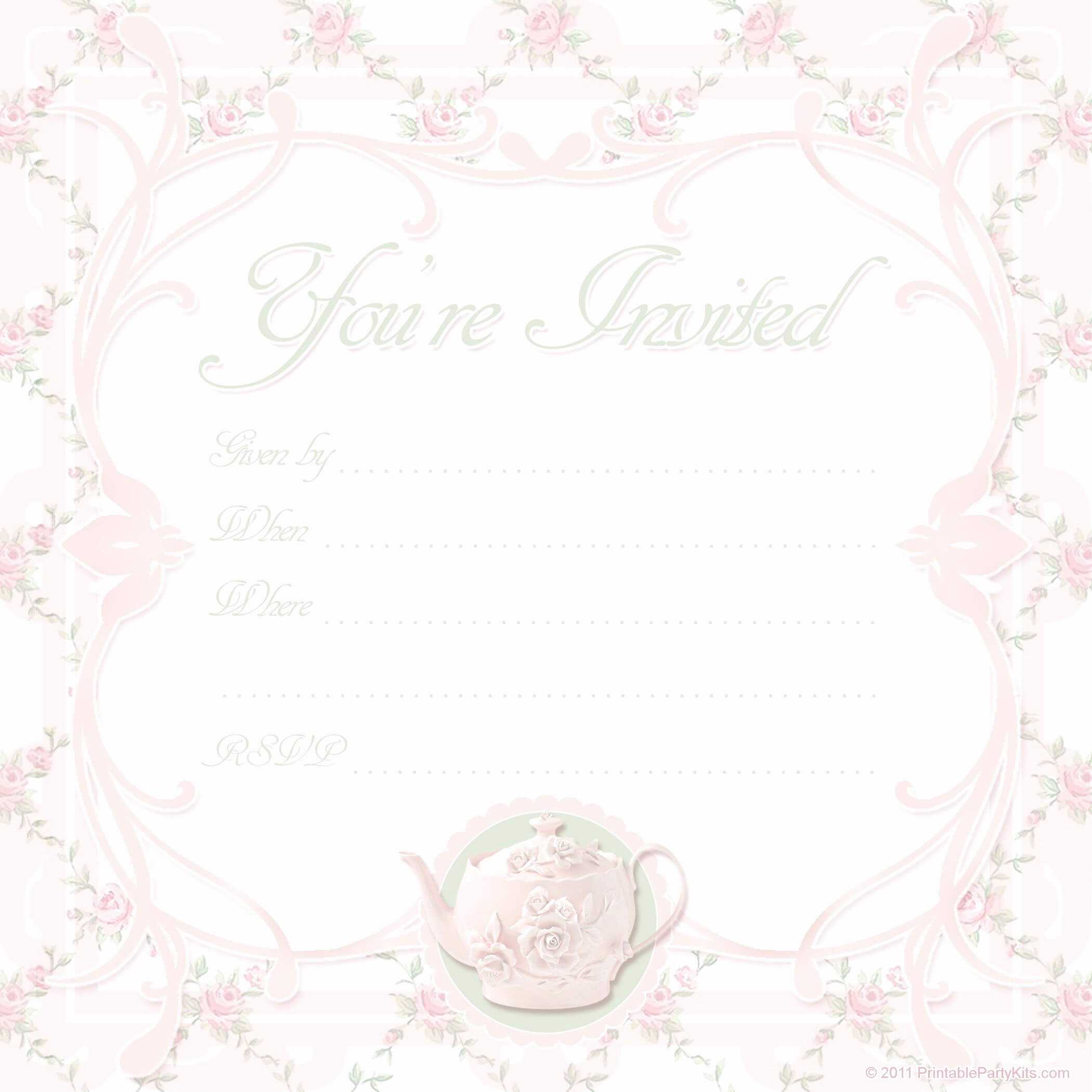 Free Printable Bridal Shower Invitation Templates For Word Intended For Blank Bridal Shower Invitations Templates