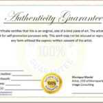 Free Printable Certificate Of Authenticity Templates | Mult Inside Certificate Of Authenticity Photography Template