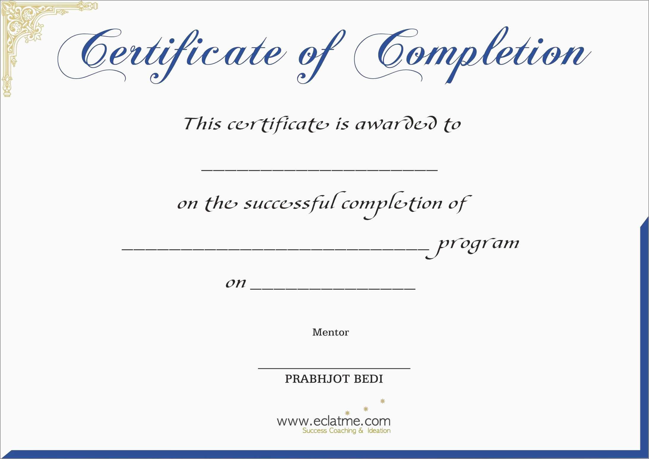 Free Printable Certificate Of Completion | Mult Igry Regarding Certificate Of Completion Template Free Printable