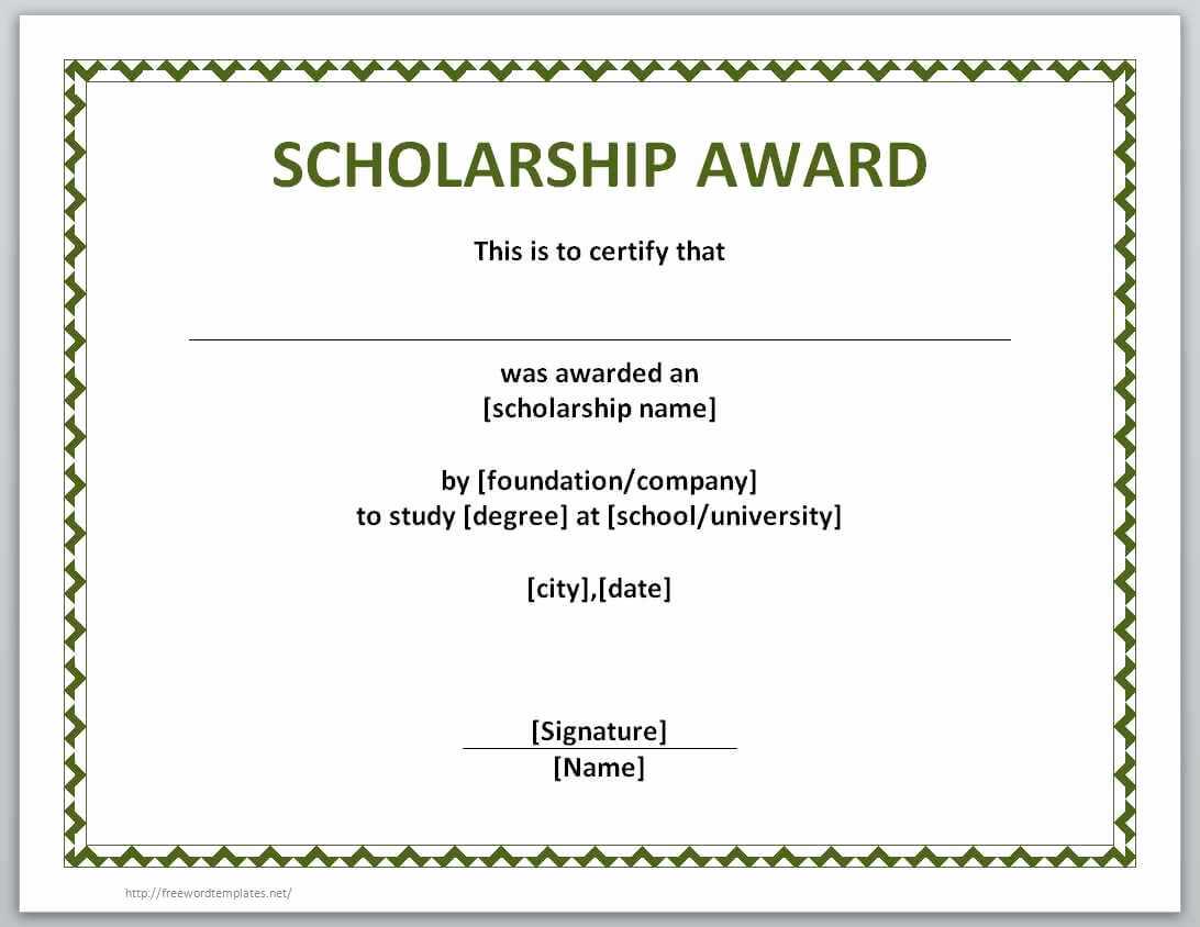 Free Printable Certificate Templates Best Of Award For Scholarship Certificate Template