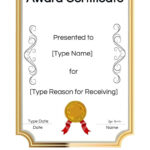 Free Printable Certificate Templates | Customize Online Intended For Template For Certificate Of Award