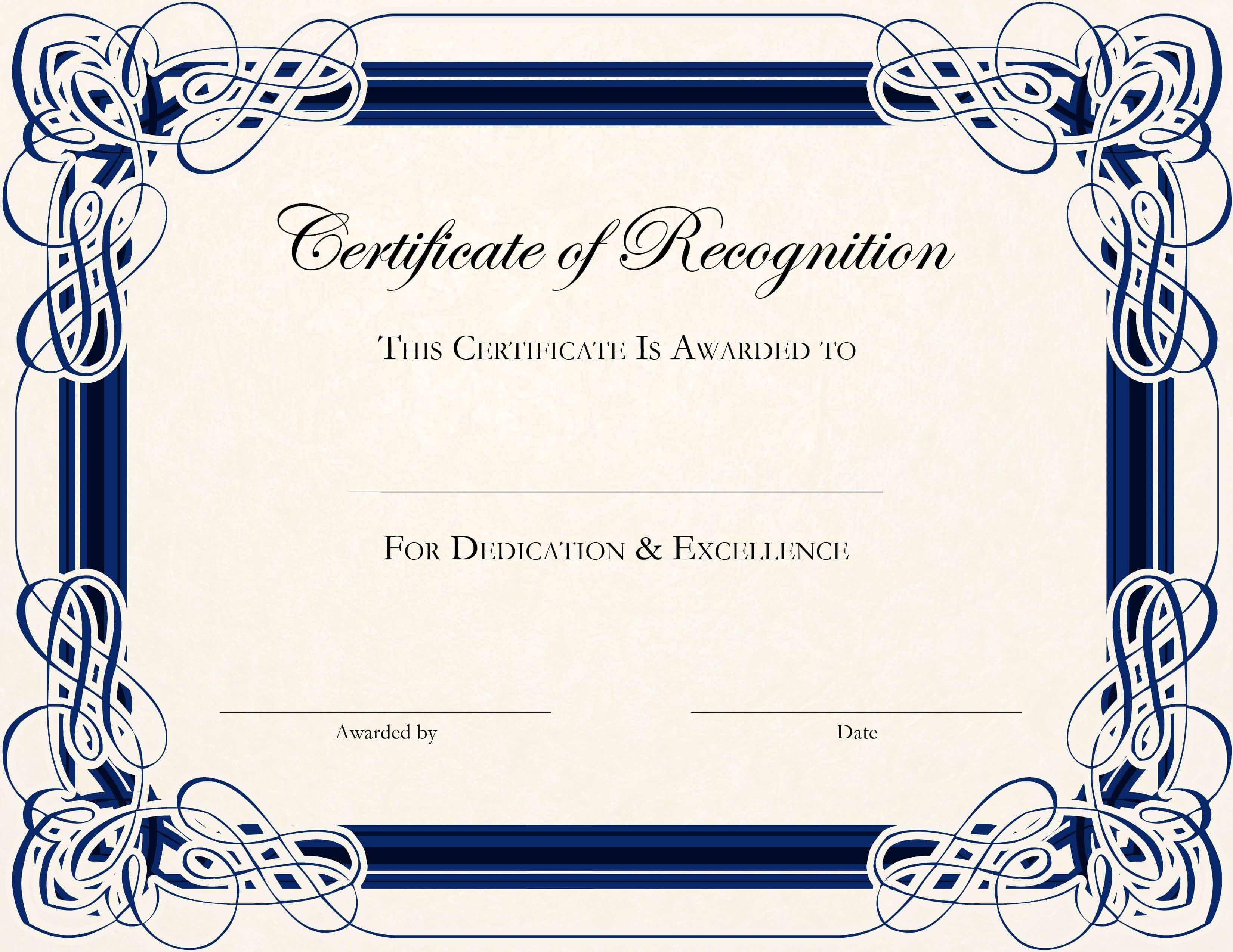 Free Printable Certificate Templates For Teachers intended for Free Template For Certificate Of Recognition