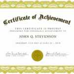 Free Printable Certificate Templates Of Certificate In Free Printable Certificate Of Achievement Template