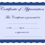 Free Printable Certificates Certificate Of Appreciation For Free Template For Certificate Of Recognition