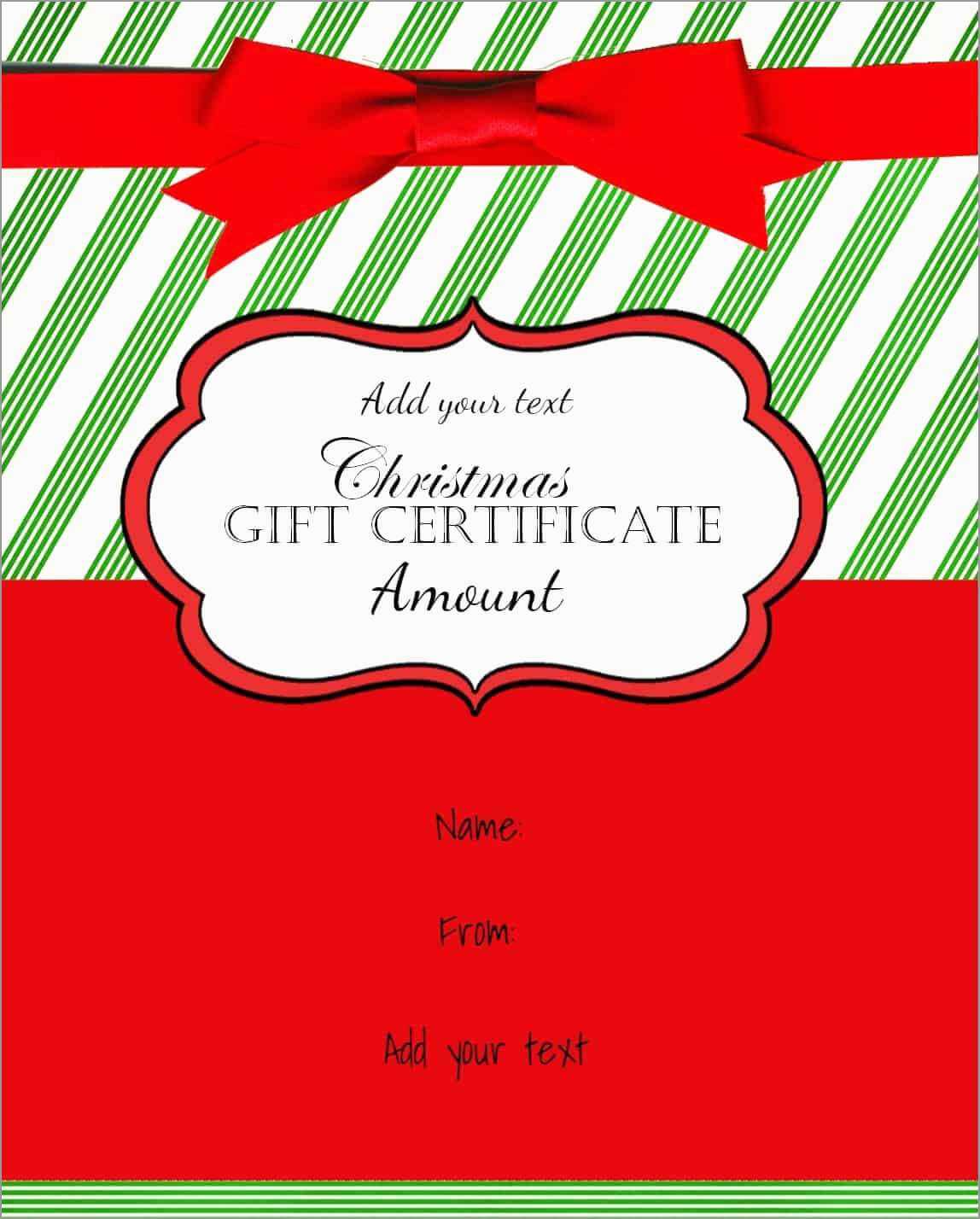 Free Printable Christmas Gift Certificate Template Word Pertaining To Christmas Gift Certificate Template Free Download