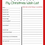Free Printable Christmas List | Free Printable With Christmas Card List Template