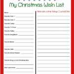 Free Printable Christmas List | Free Printable With Christmas Card List Template