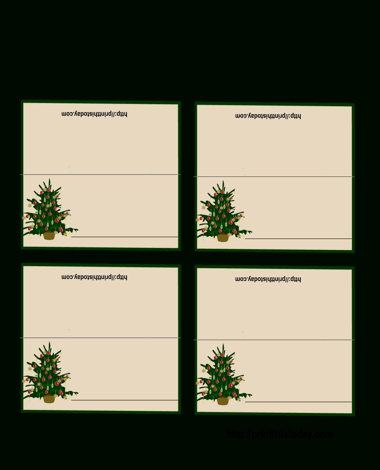 Free Printable Christmas Tree Place Cards | *+* Free Holiday In Christmas Table Place Cards Template