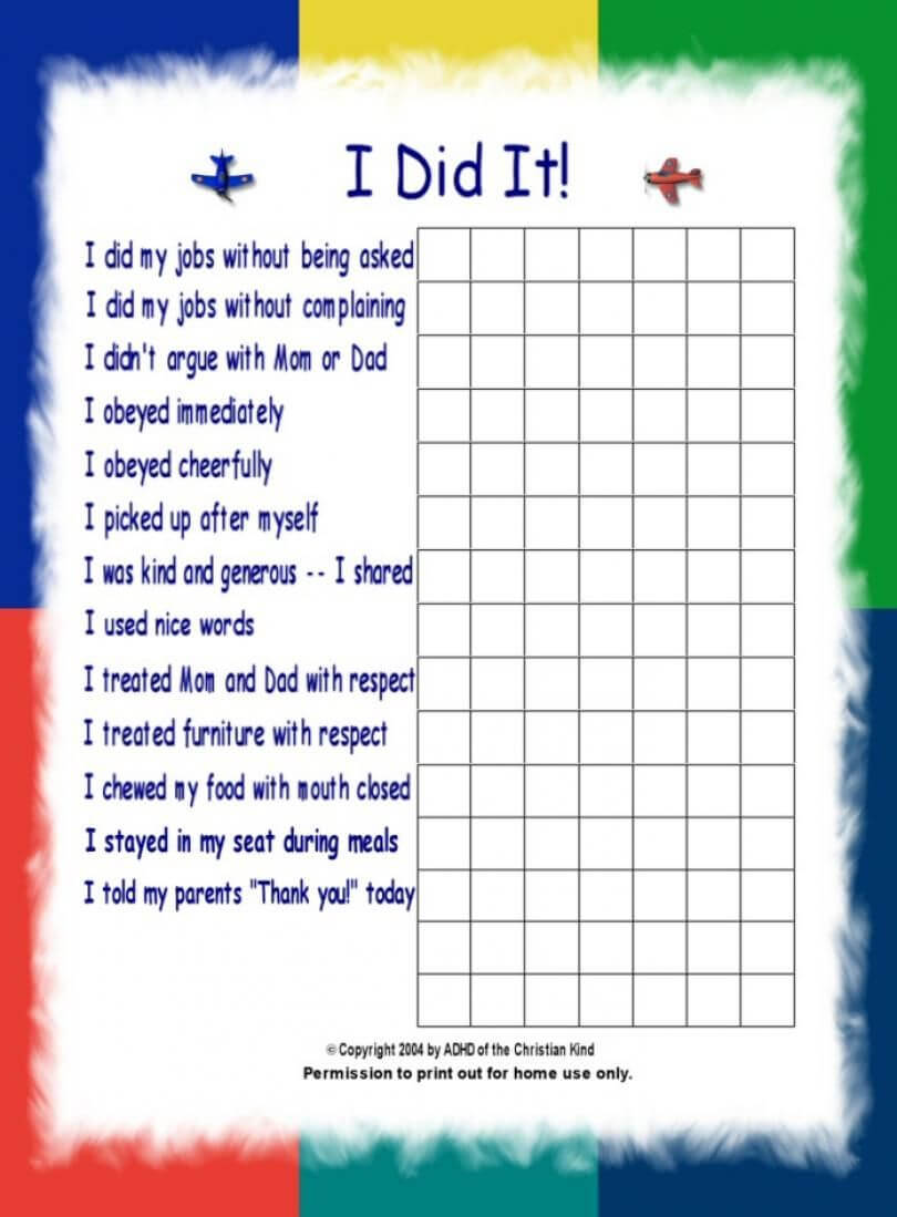 Free Printable Daily Routine Chart | Trouble Shooting A Intended For Daily Report Card Template For Adhd
