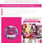 Free Printable For An Ever After High Birthday Party For Monster High Birthday Card Template