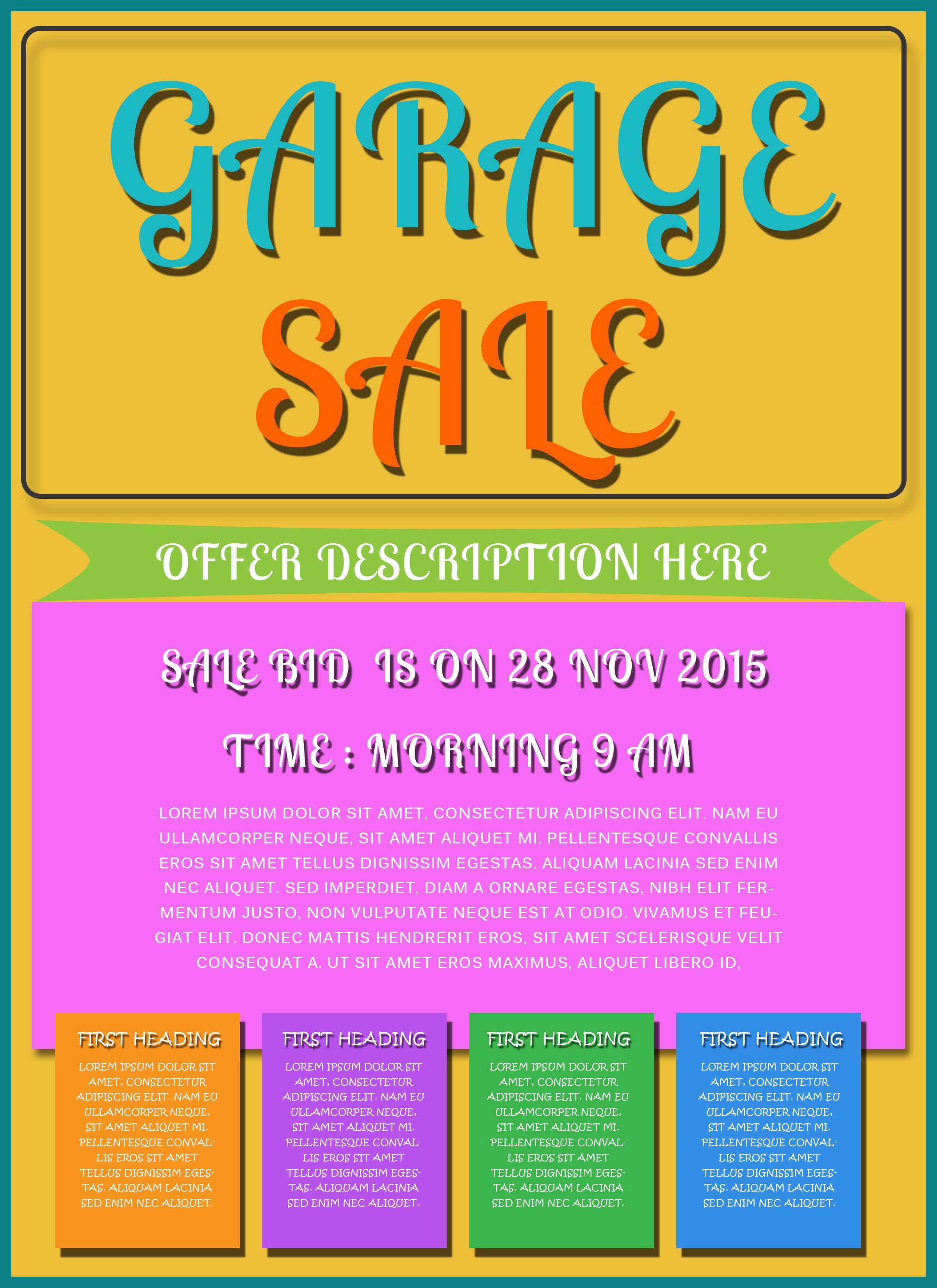 Free Printable Garage Sale Flyers Templates – Attract More Throughout Yard Sale Flyer Template Word