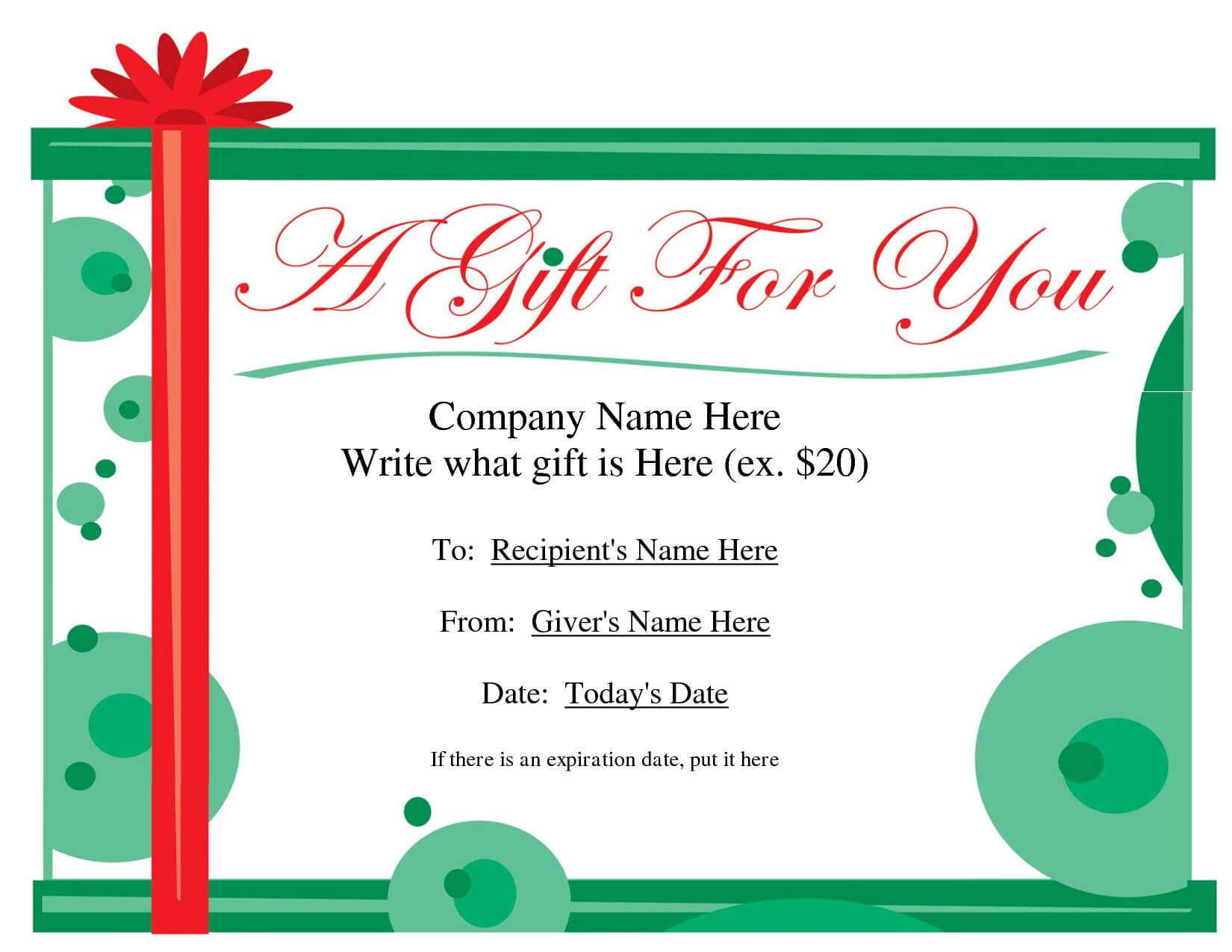 Free Printable Gift Certificate Template | Free Christmas In Homemade Christmas Gift Certificates Templates